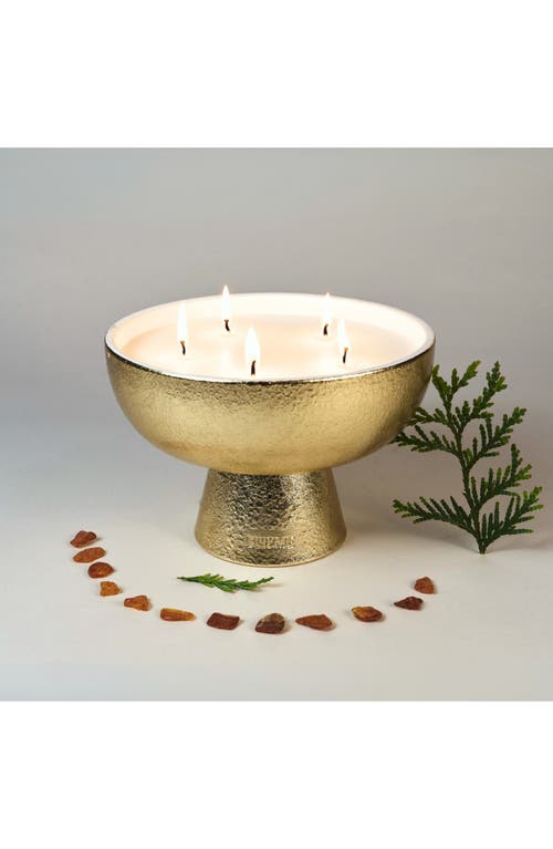 Blueme Festive Giant Ceramic Candle In Brown