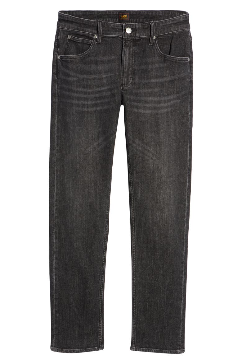 Slim Straight Leg Jeans, Alternate, color, BLACK