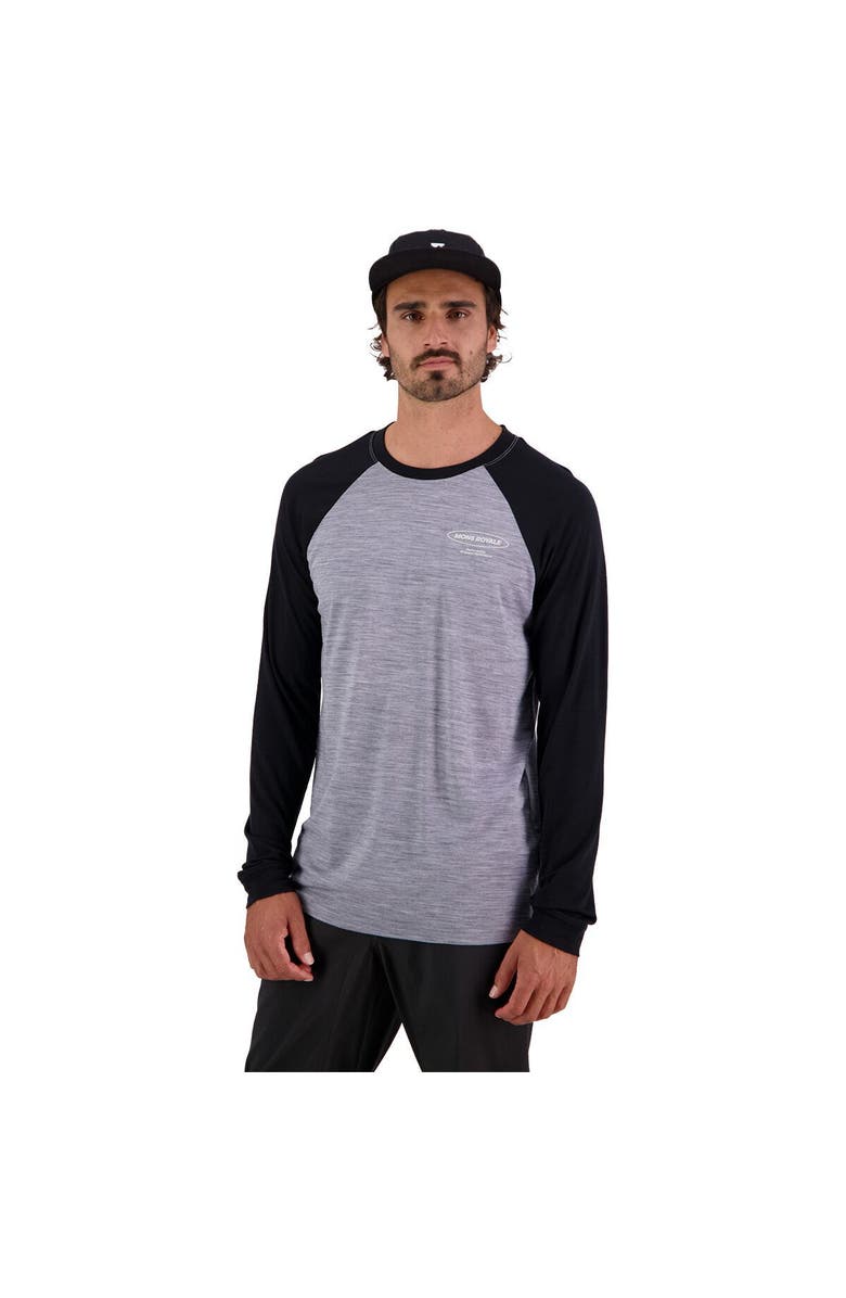 Mons Royale Icon Raglan Top - Men's, Main, color, Grey Heather/Black