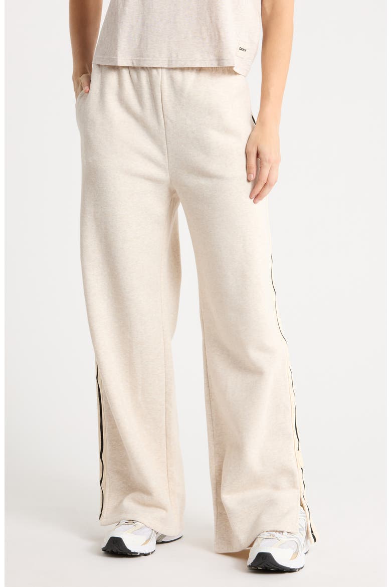 Textured Tape Wide Leg Track Pants, Main, color, CORTDO HEATHER
