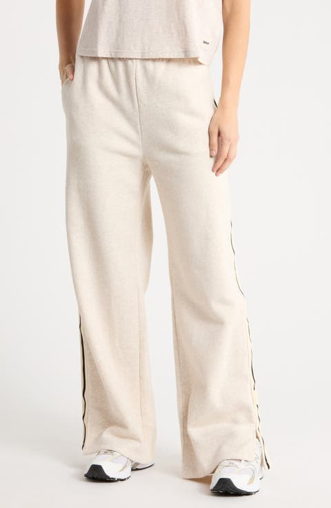 Textured Tape Wide Leg Track Pants
