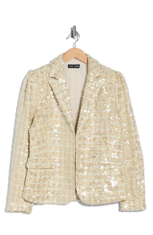 Love Token Jensen Sequin Blazer In Gold