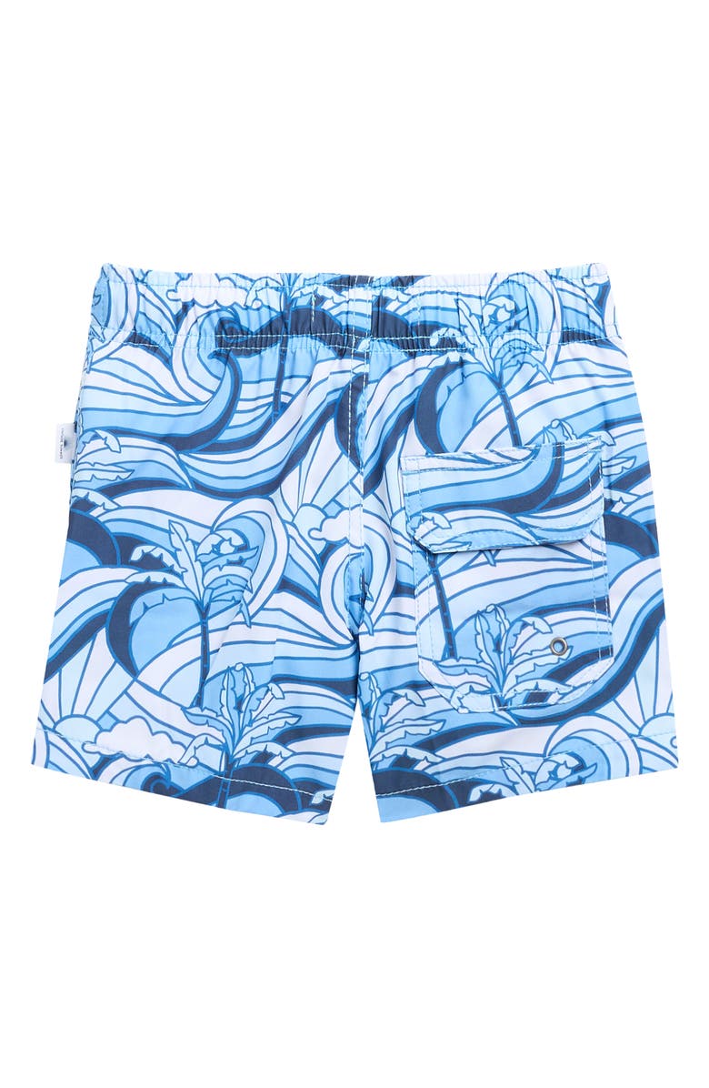 Vintage Summer Kids' 4-Way Stretch Volley Swim Trunks, Alternate, color, Navy