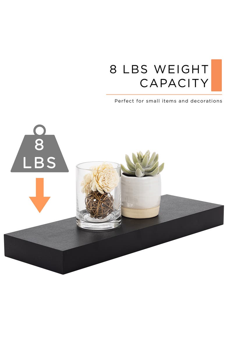Floating Shelves - Set of 2, Alternate, color, BLACK