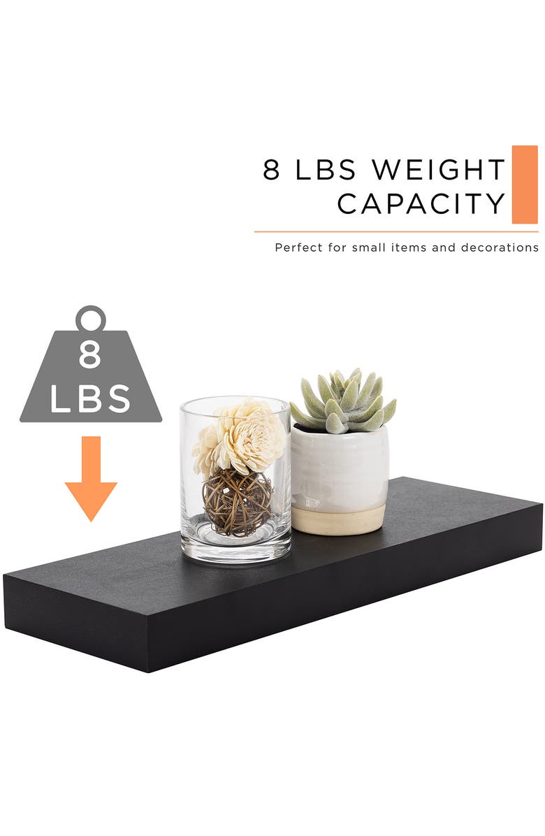 SORBUS Floating Shelves - Set of 2, Alternate, color, Black
