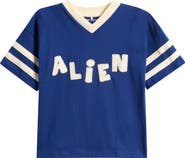 Mini Rodini Kids' Alien Appliqué Organic Cotton T-Shirt