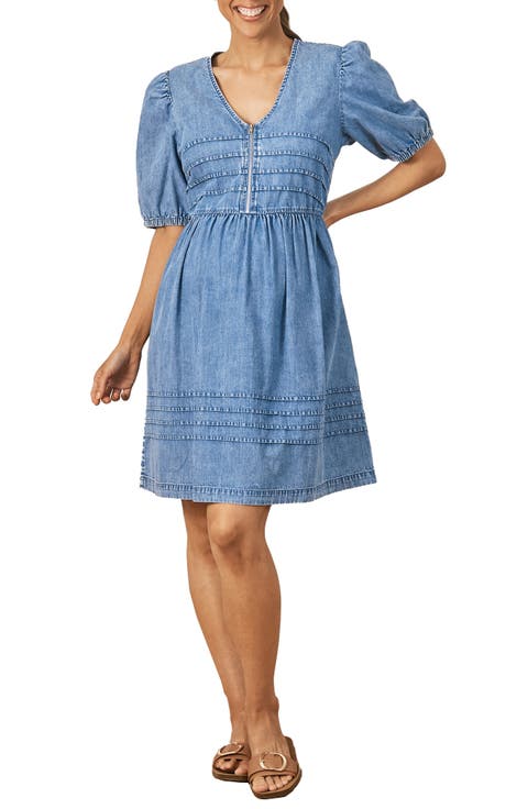 A-Line Denim Maternity Dress