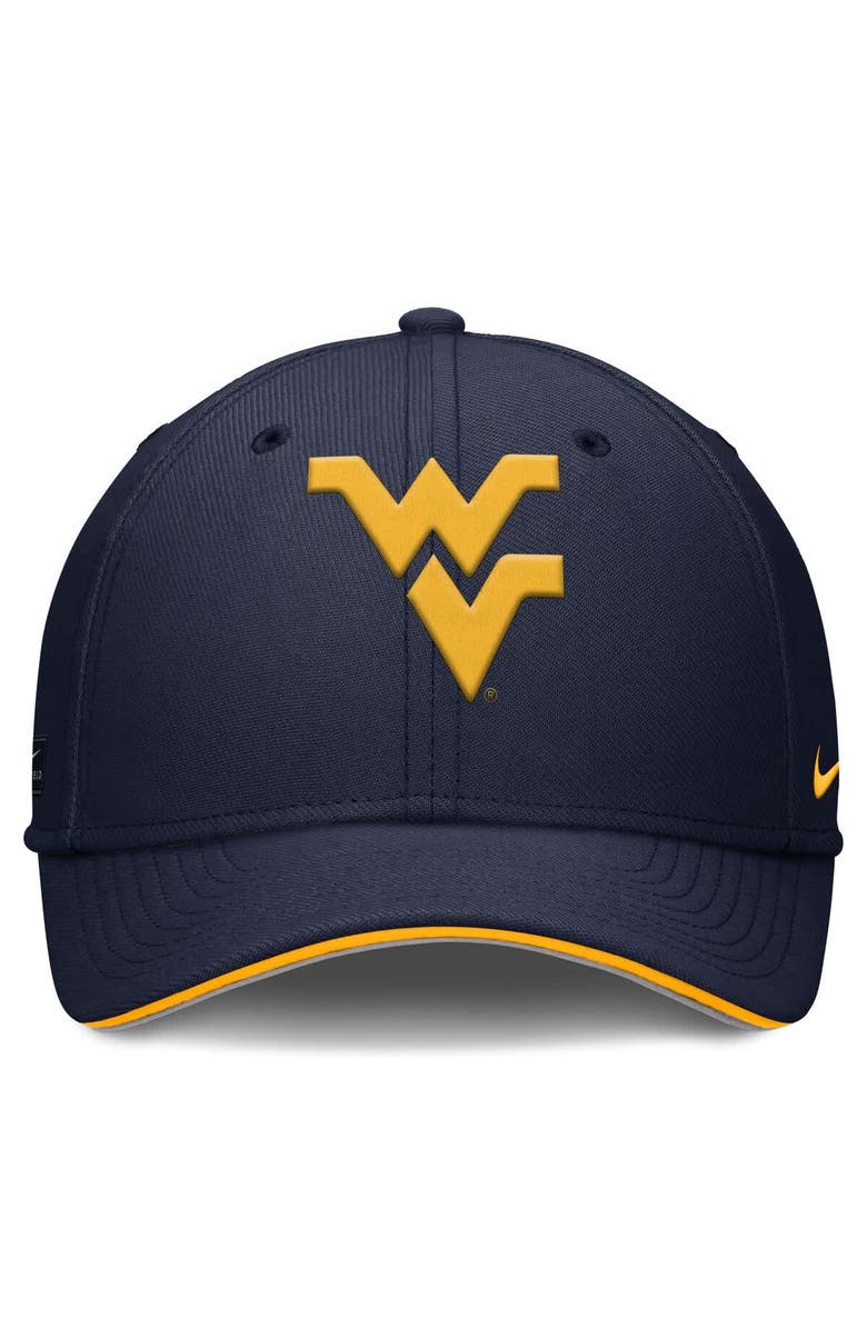 Nike Men's Nike Navy West Virginia Mountaineers 2025 Dugout Coaches Rise Swoosh Performance Flex Hat, Alternate, color, 