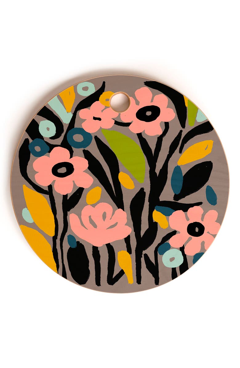 Deny Designs Pastel Garden Cutting Board, Main, color, Pink