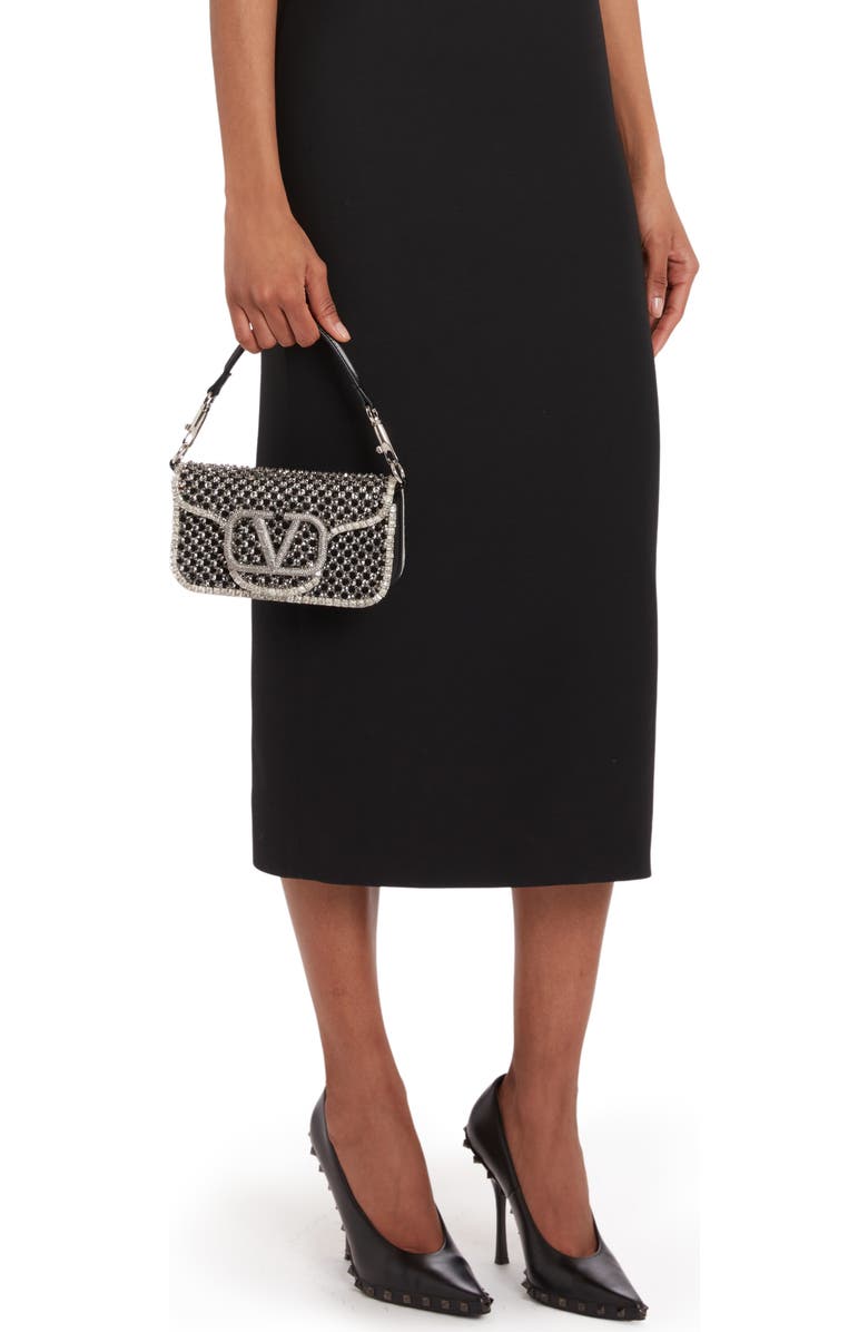 Valentino Garavani Small Locò Crystal & Bead Embellished Polka Dots Shoulder Bag, Alternate, color,