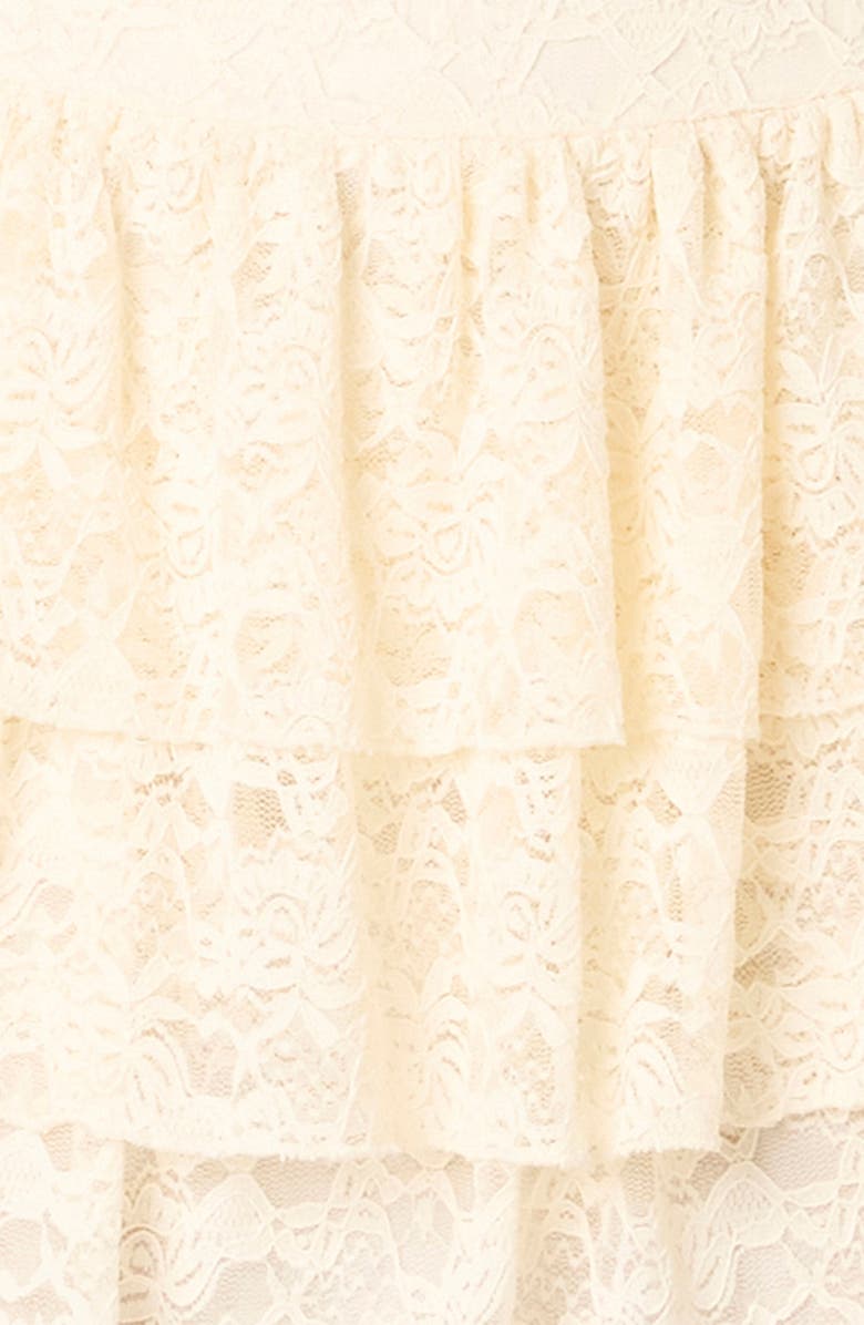 Nia Audrey Lace Tiered Cocktail Dress, Alternate, color, Ivory