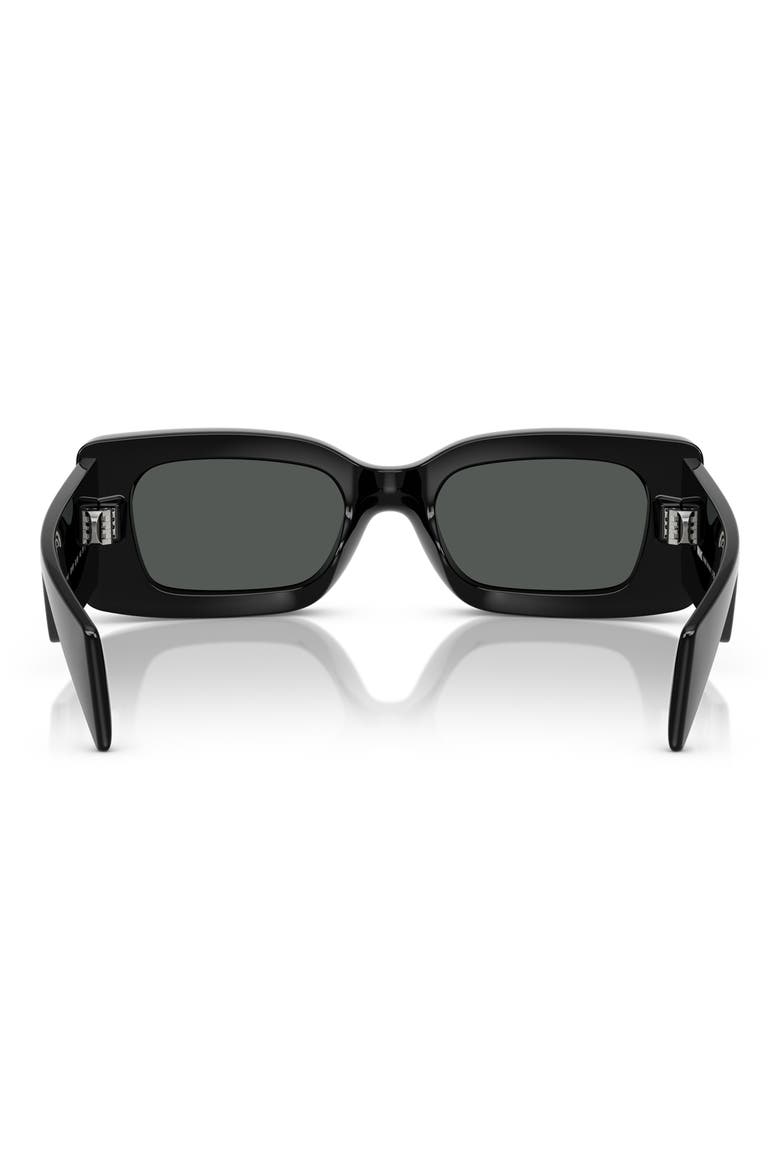 52mm Rectangular Sunglasses, Alternate, color, BLACK