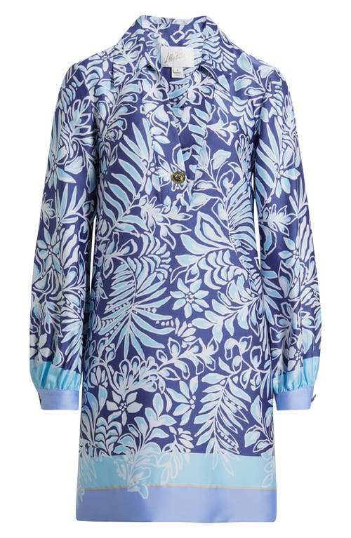 Lilly Pulitzer ® Iralanne Long Sleeve Popover Shirtdress In Blue