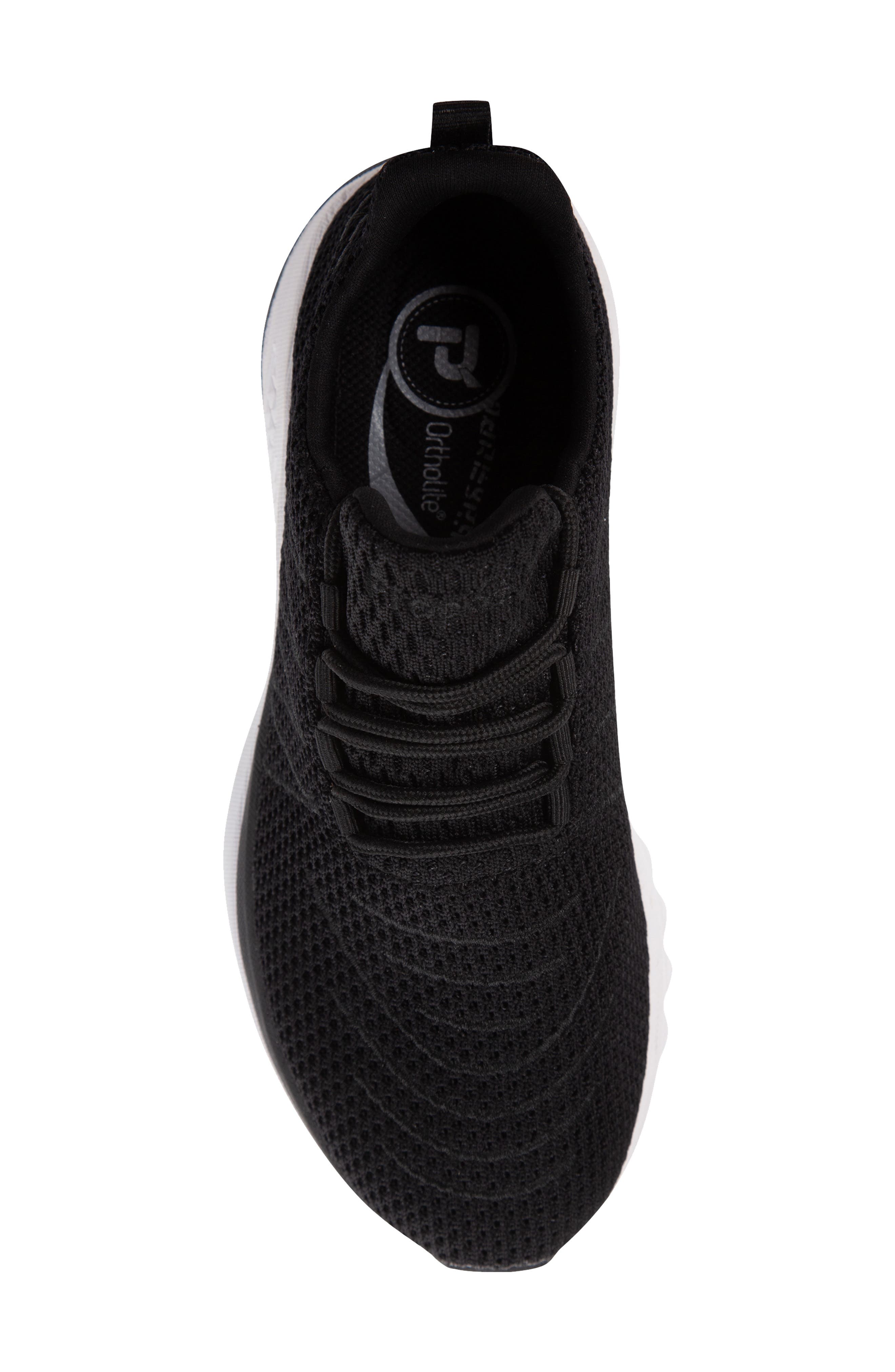 Propét Tour Knit Sneaker, Alternate, color, Black Fabric