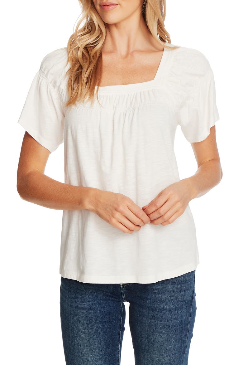 Square Neck Knit Top, Main, color, SOFT ECRU
