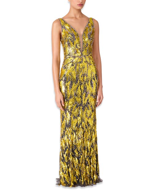 Jenny Packham Marion Maxi Dress In Yellow