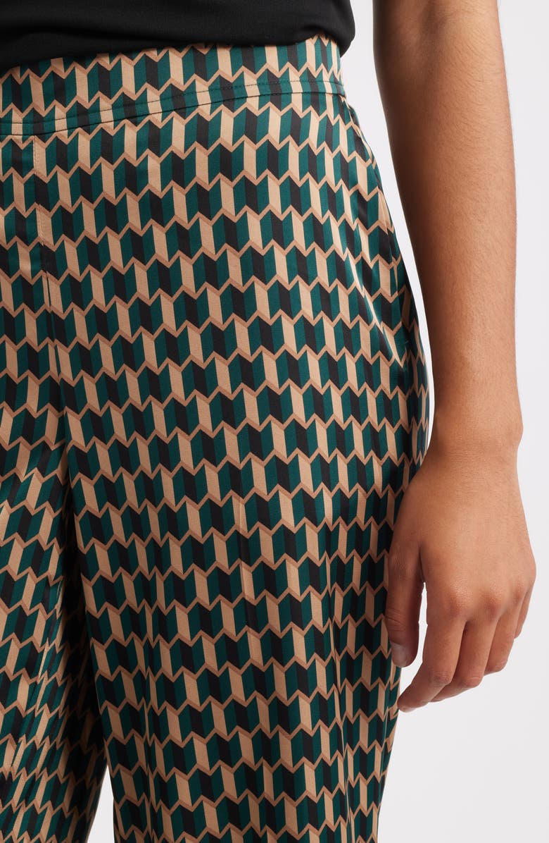 Anne Klein Pull-On Wide Leg Pants, Alternate, color, Pine Forest Multi