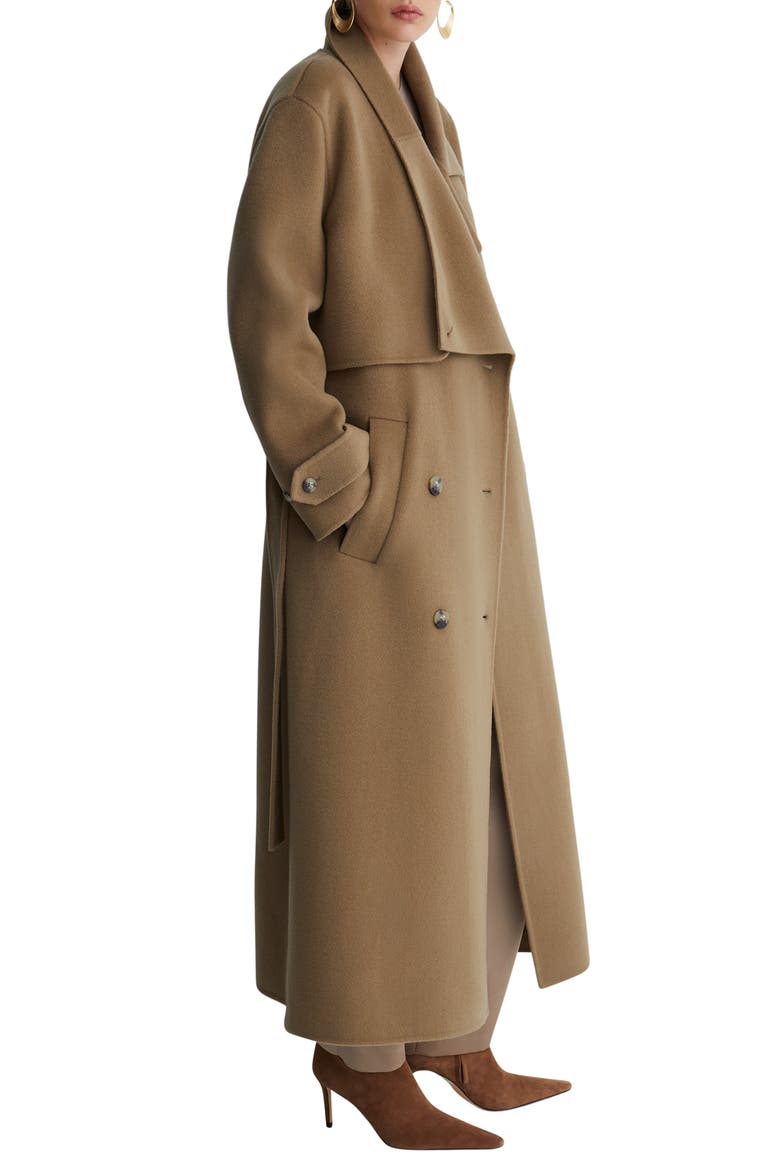 Arlo Double Breasted Wool Blend Coat, Alternate, color, KHAKI