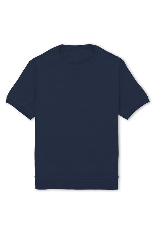 Fortela Ohio Brushed Jersey Short Sleeve Sweatshirt In Blue