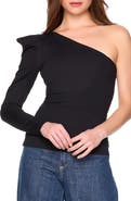 Susana Monaco Pleated One-Shoulder Knit Top