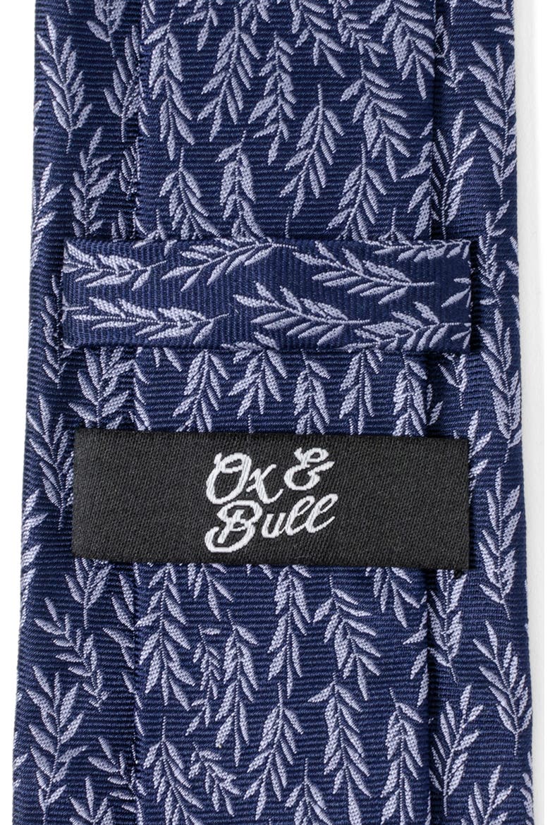 Blue Leaf Silk Tie, Alternate, color, BLUE
