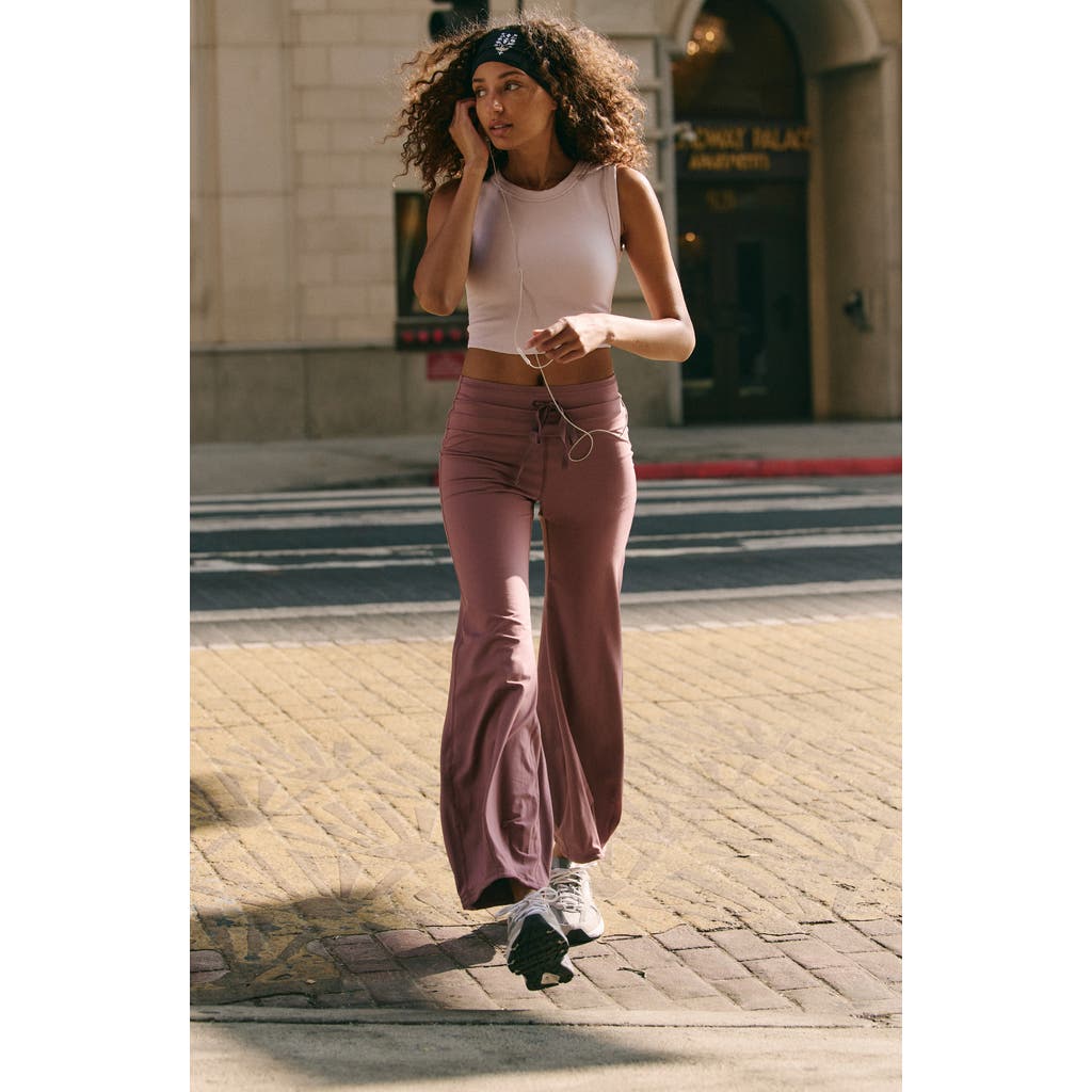 Free People Fp Movement Quick Step Drawstring Flare Pants In Aged Brick
