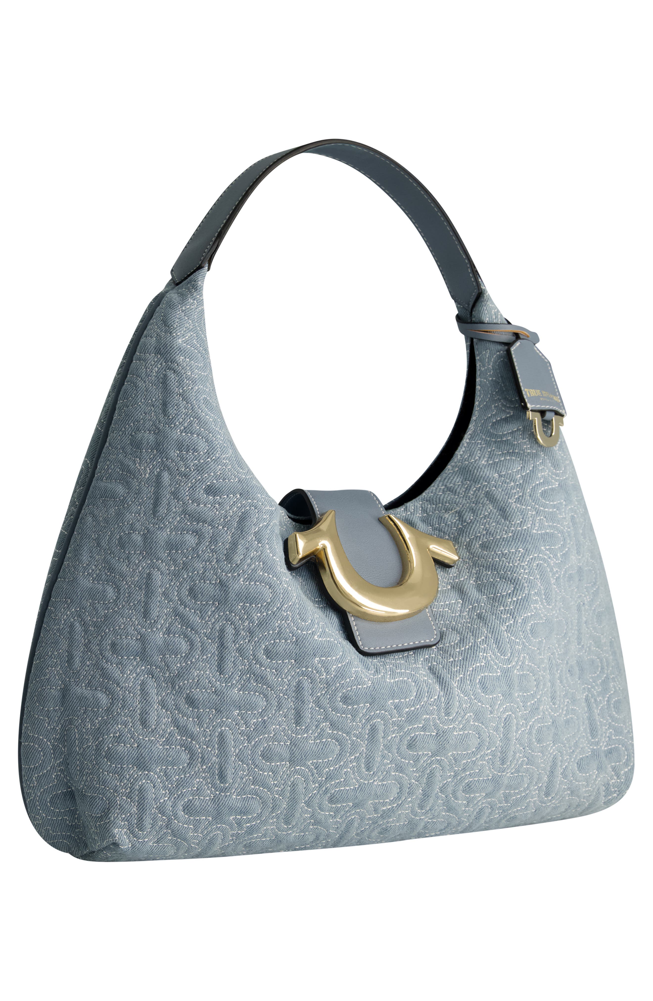 USPA ACCESSORIES Large Quilted Horseshoe Tote Bag, Alternate, color, 