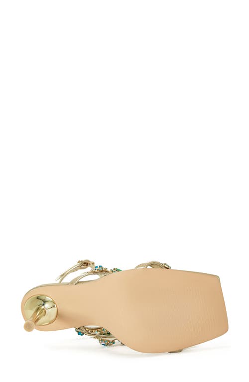 Azalea Wang Khai Ankle Strap Sandal In Gold
