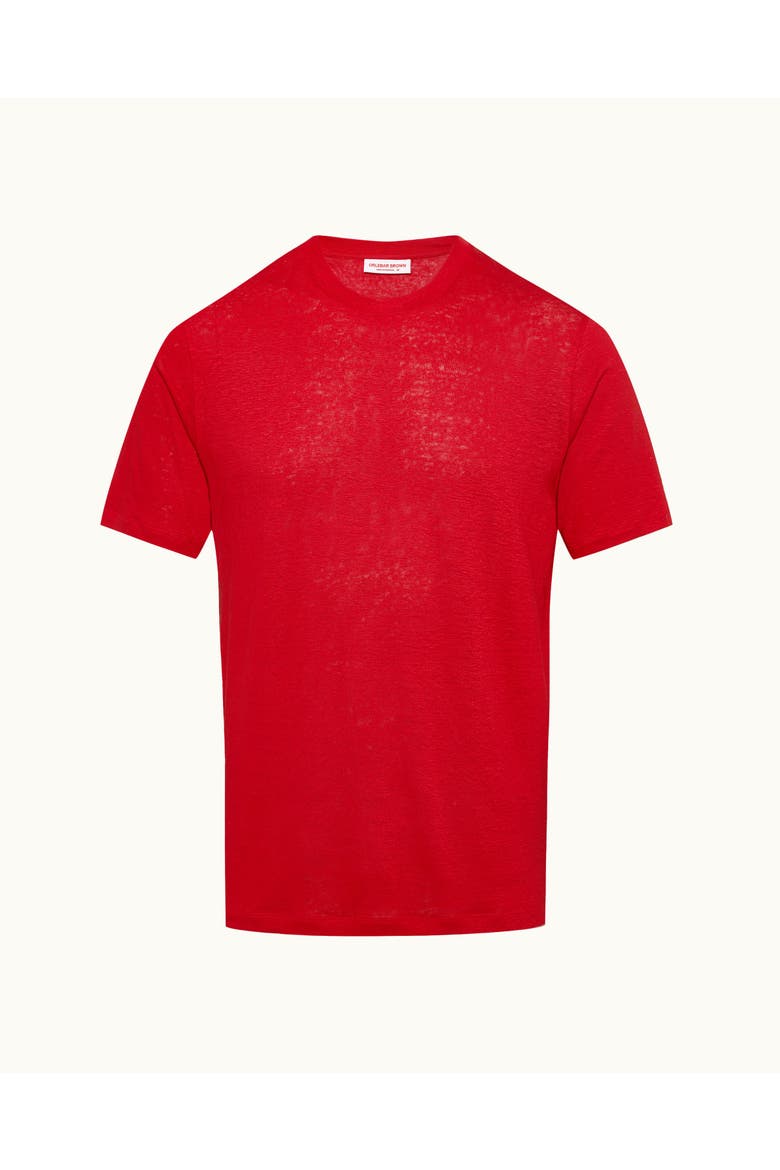 Ob Standard T Linen Tailored-Fit T-Shirt, Alternate, color, VERMILLION