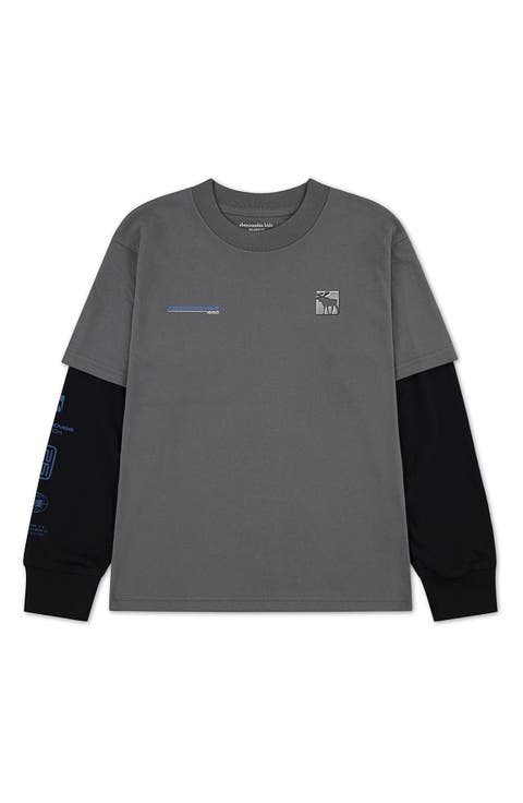 Kids' Racetrack Layered Long Sleeve Graphic T-Shirt (Little Kid & Big Kid)