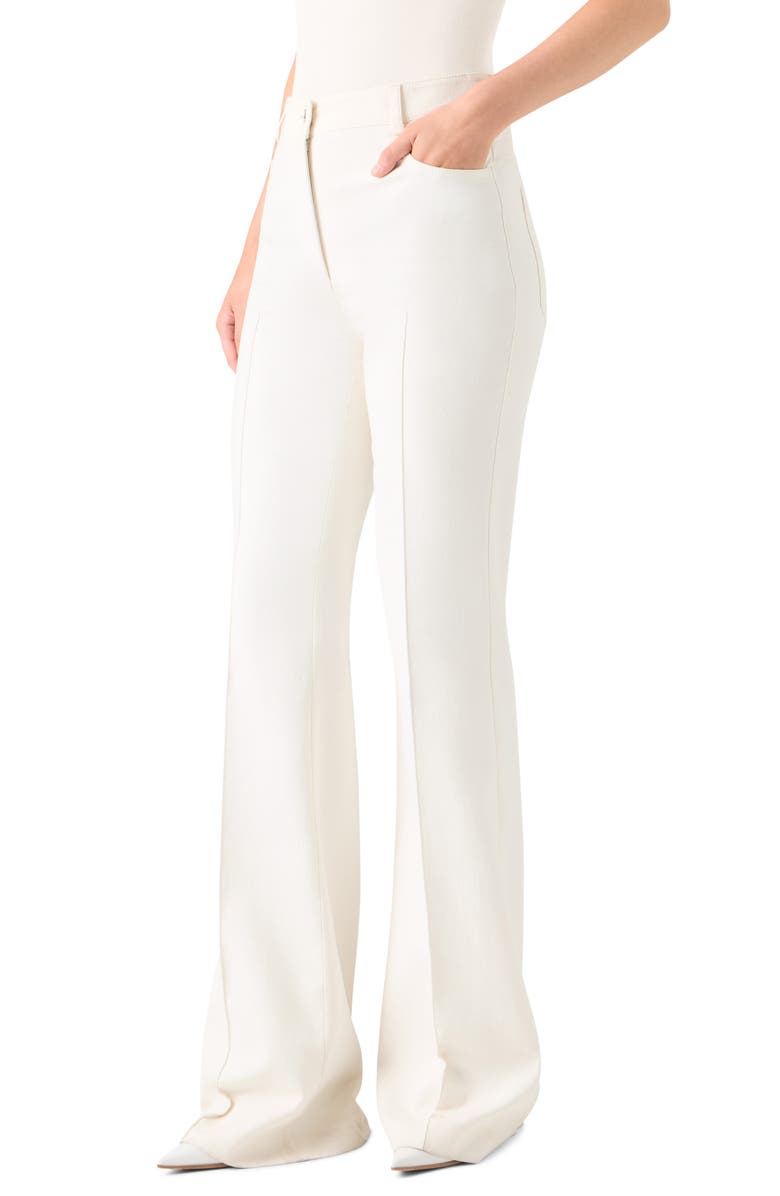 Akris Farid High Waist Cotton & Silk Blend Pants, Alternate, color, Ecru