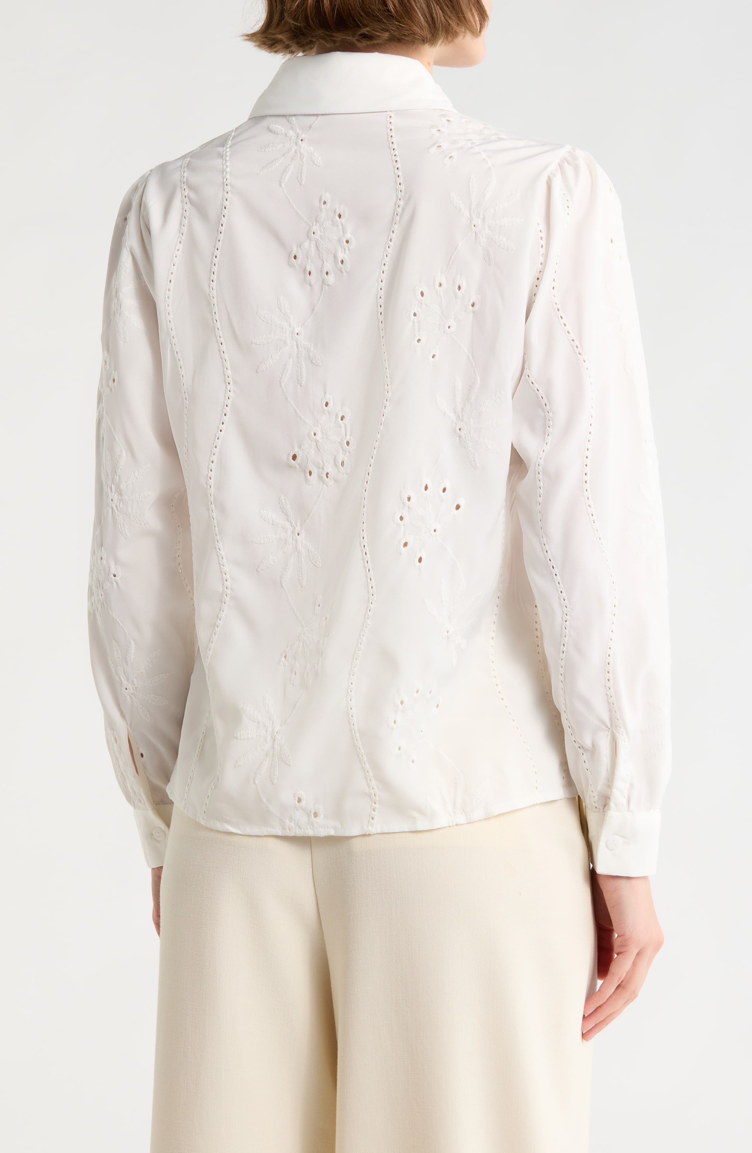 Eyelet Hidden Placket Top - image 2