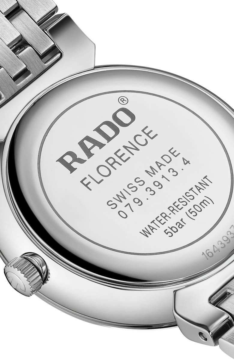 RADO Florence Classic Diamond Bracelet Watch, 30mm, Alternate, color, Black