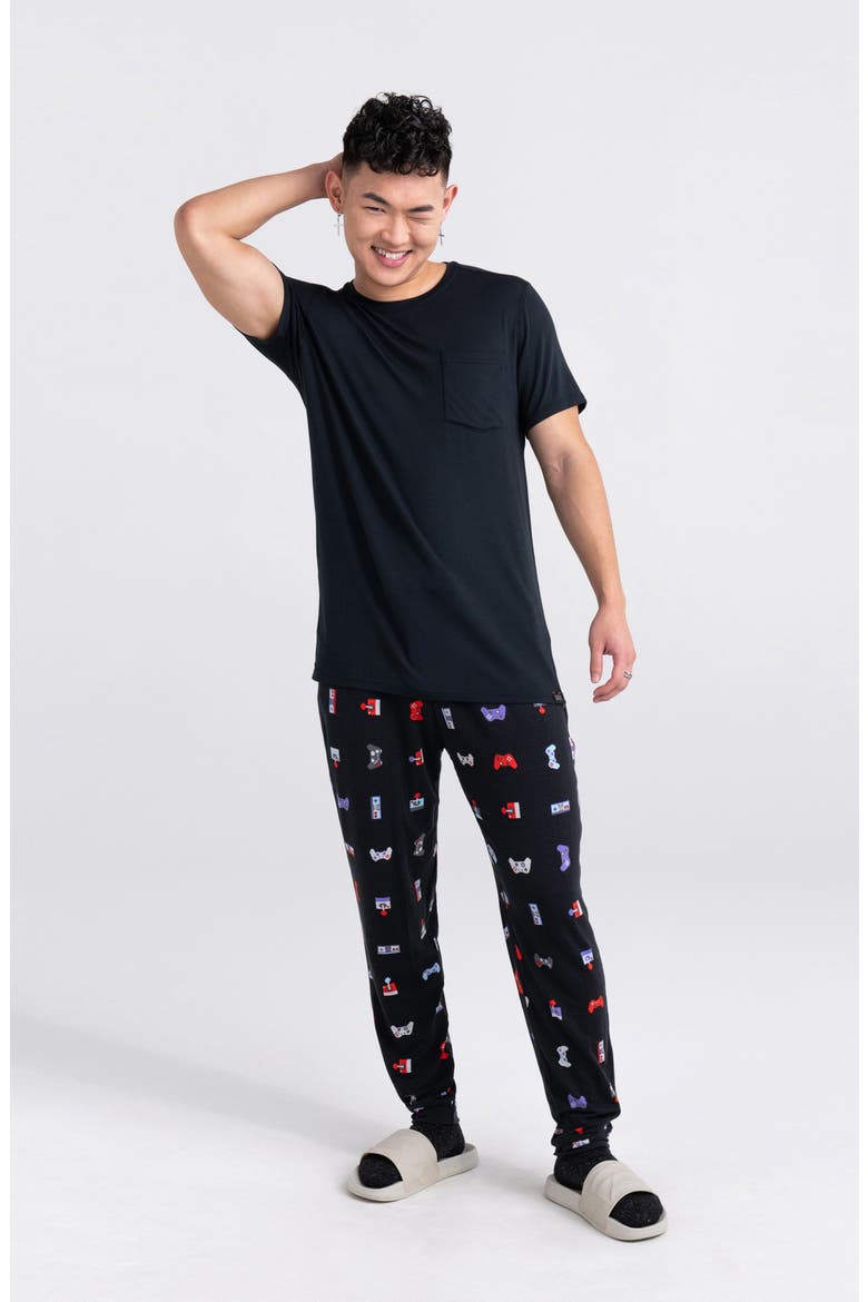 Snooze Lounge Pants, Alternate, color, GAMER- BLACK