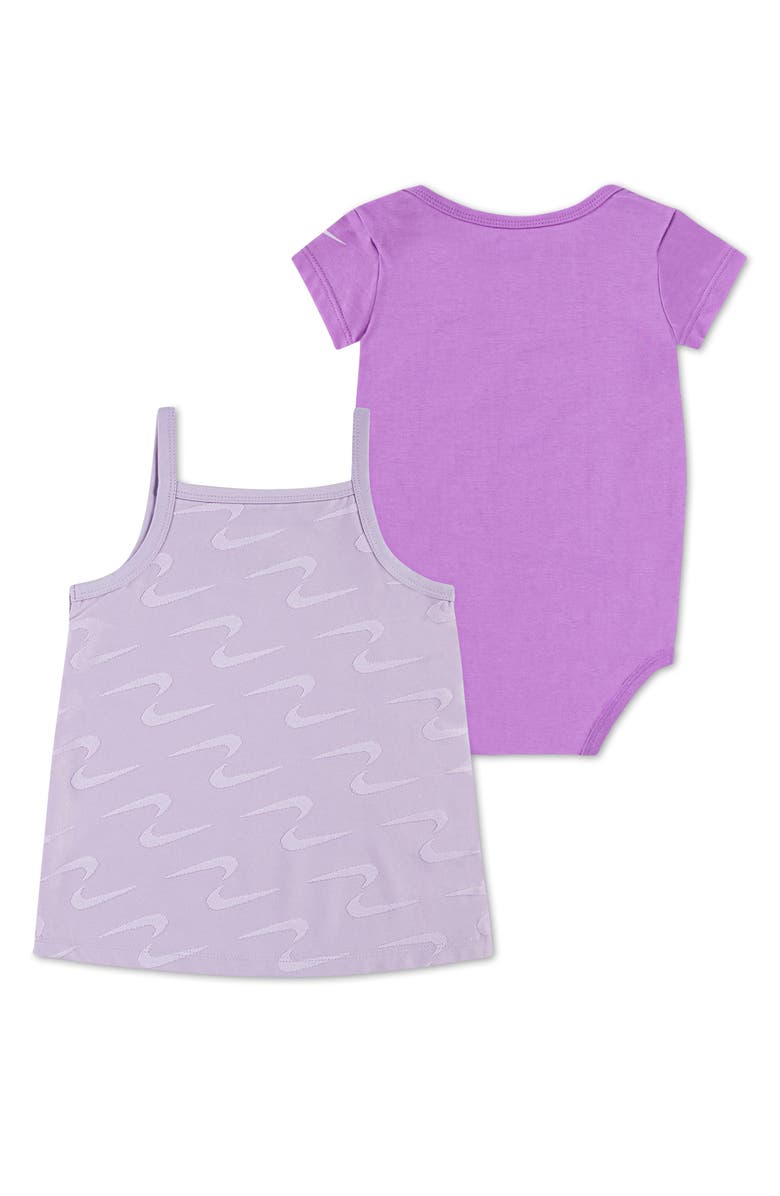 Nike Swoosh Motion Cotton Bodysuit & Dress Set, Alternate, color, 