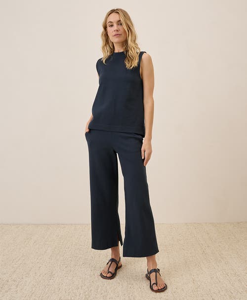 Pact Organic Cotton Airplane Mock Neck Shell In Midnight Blue