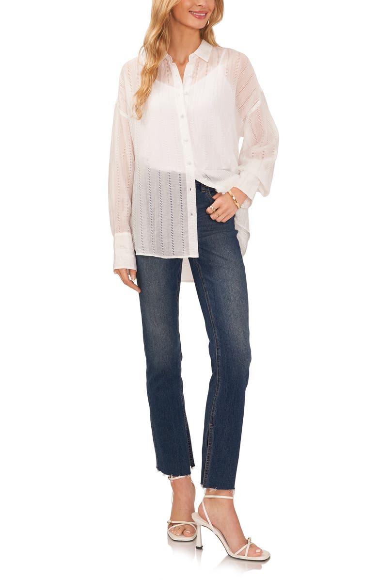 Vince Camuto Oversize Long Sleeve Gauze Button-Up Shirt, Alternate, color,