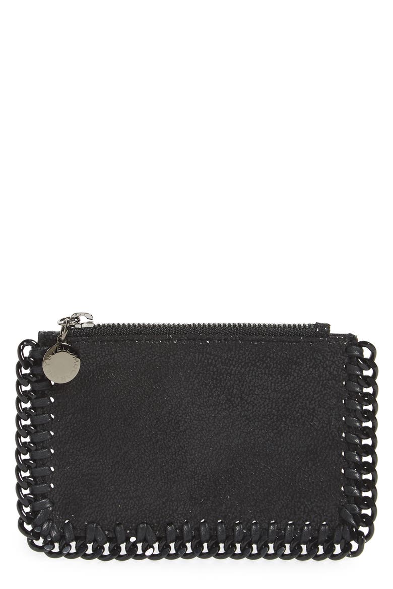 Falabella Shaggy Deer Card Case, Main, color, BLACK