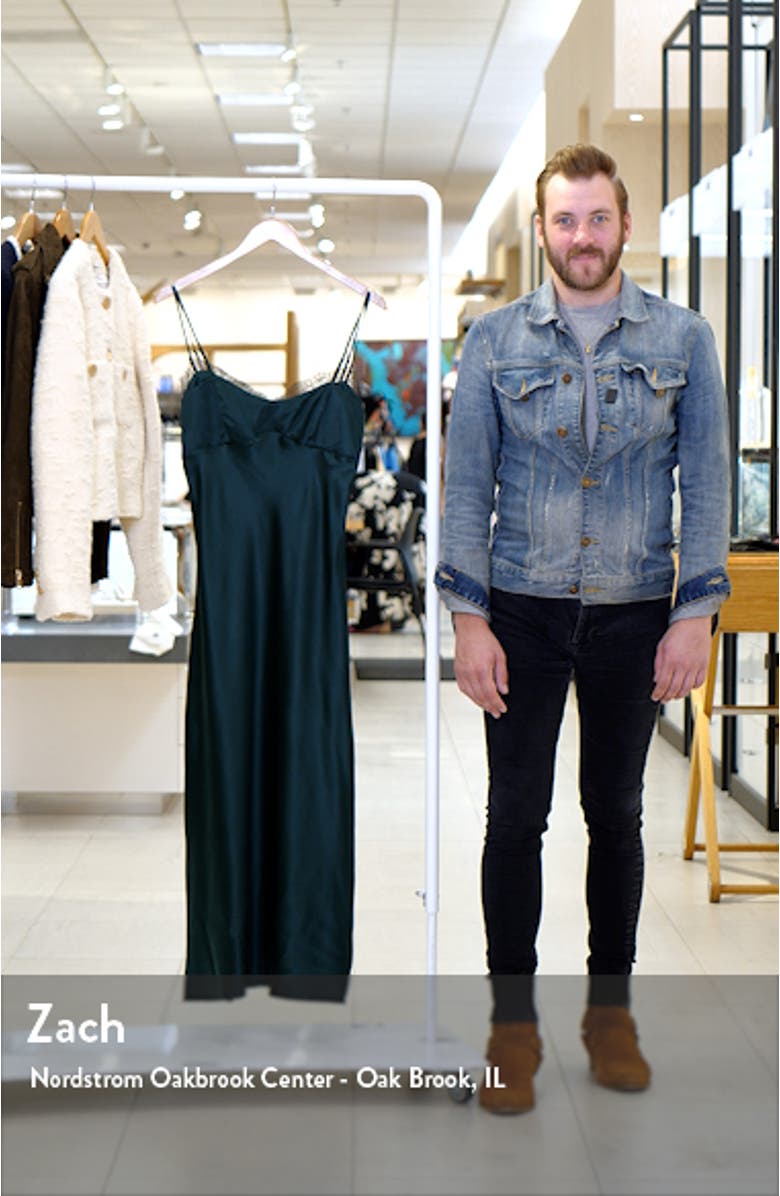 Bixie Lace Detail Silk Blend Slipdress, sales video thumbnail