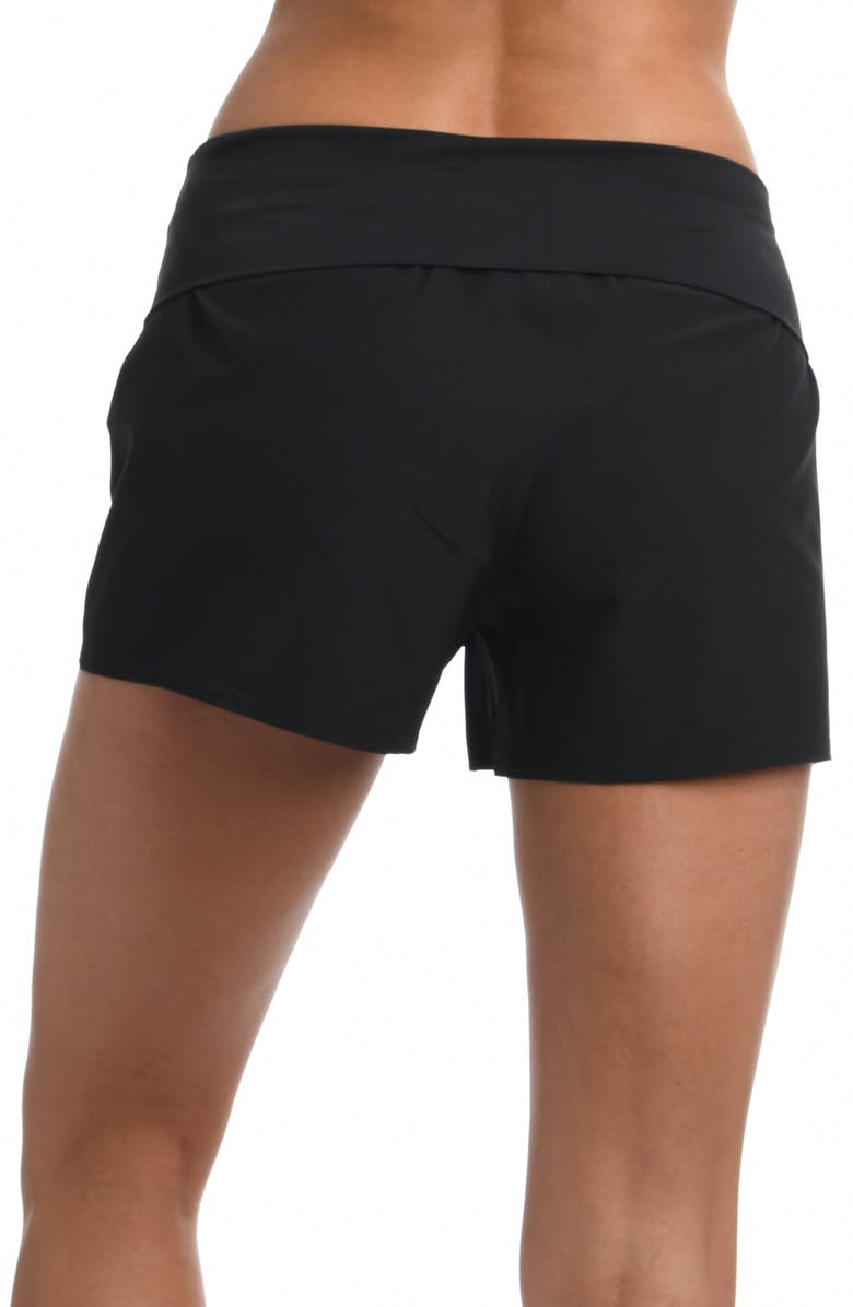 La Blanca Island Goddess Board Shorts, Alternate, color, Black
