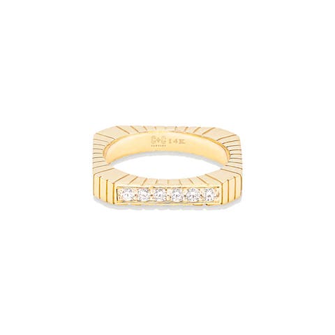 Spark Etched Stacking Band Ring