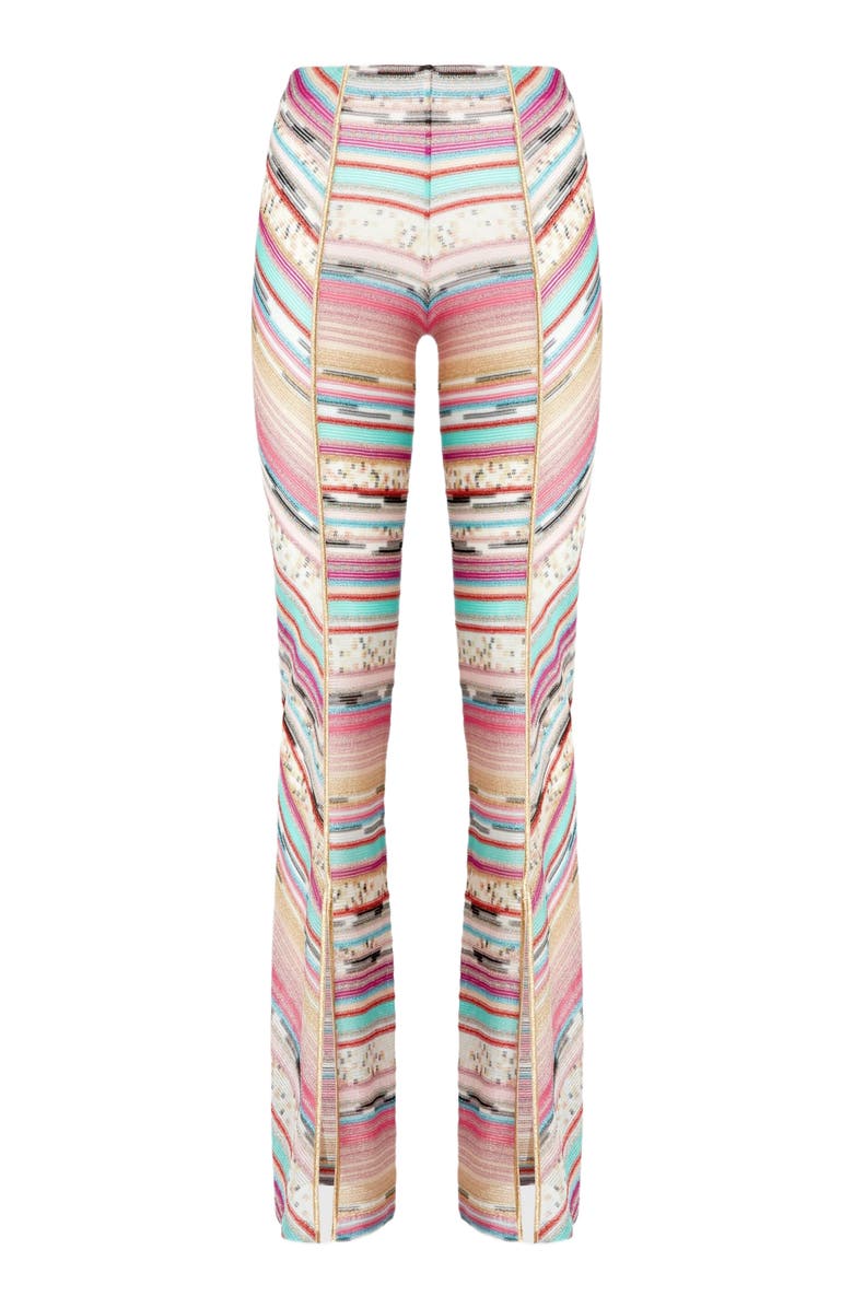 Missoni Lamé Slub Viscose Trousers With Slits At The Bottom, Alternate, color, Multicoloured