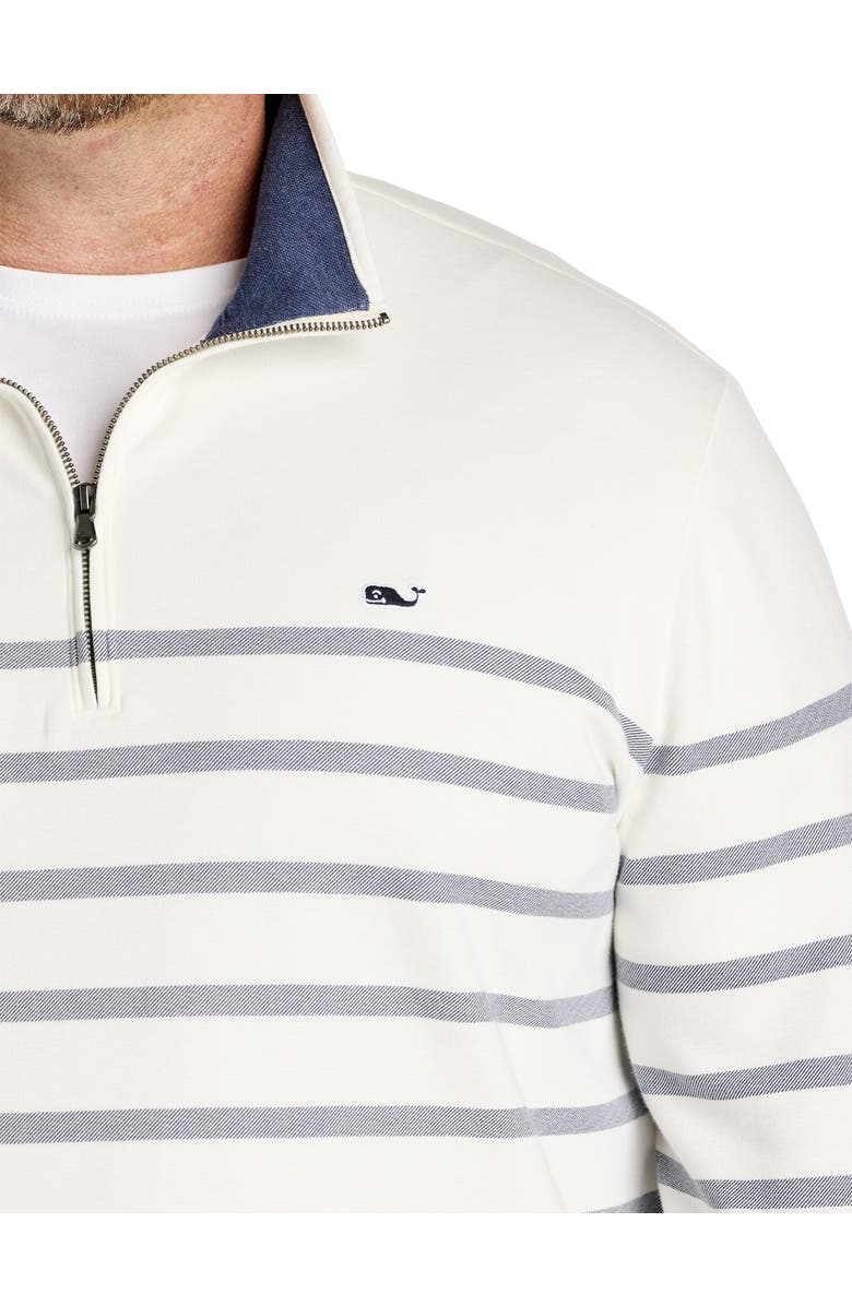 vineyard vines Big & Tall Brenton Stripe Saltwater 1/4-Zip Pullover, Alternate, color, Nautical Navy