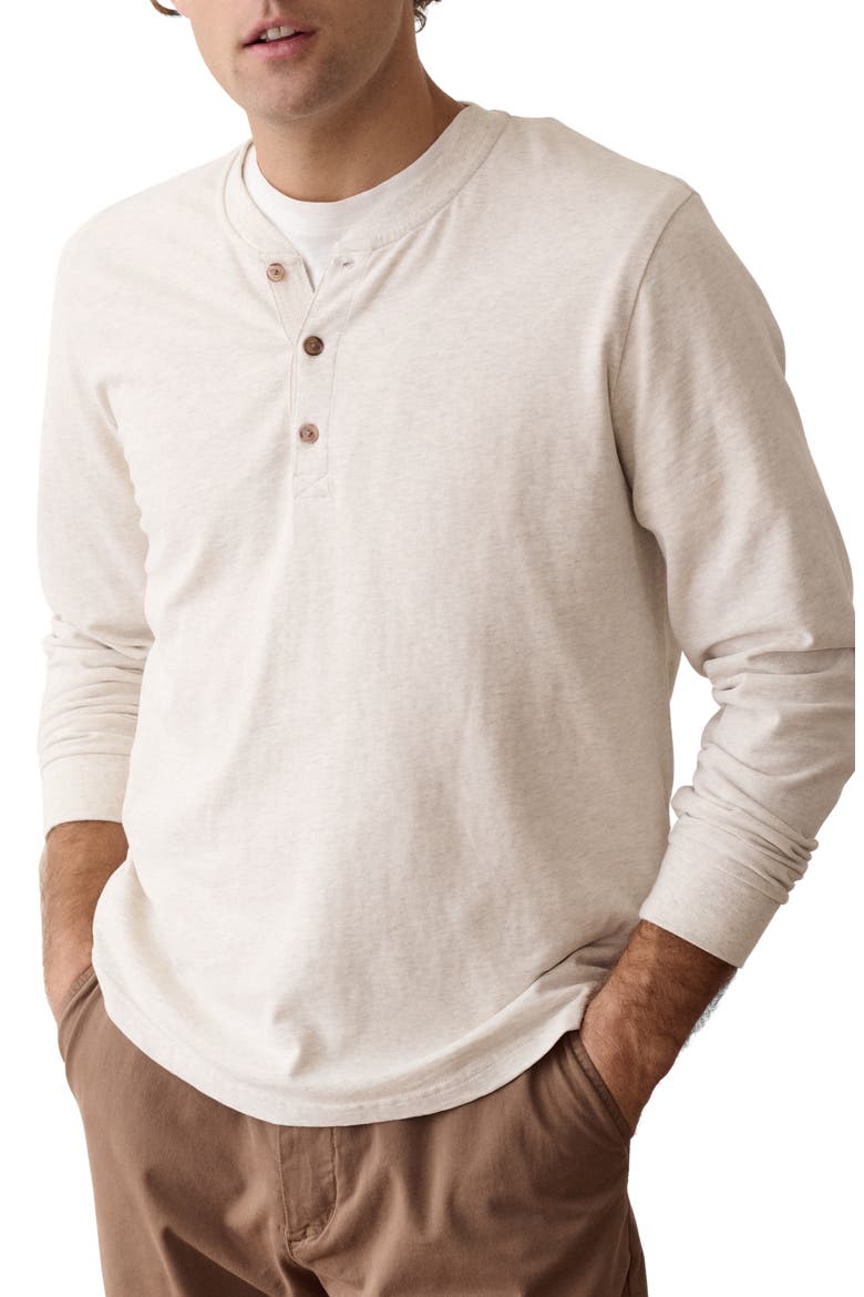Luxe Jersey Henley, Main, color, OATMEAL HEATHER