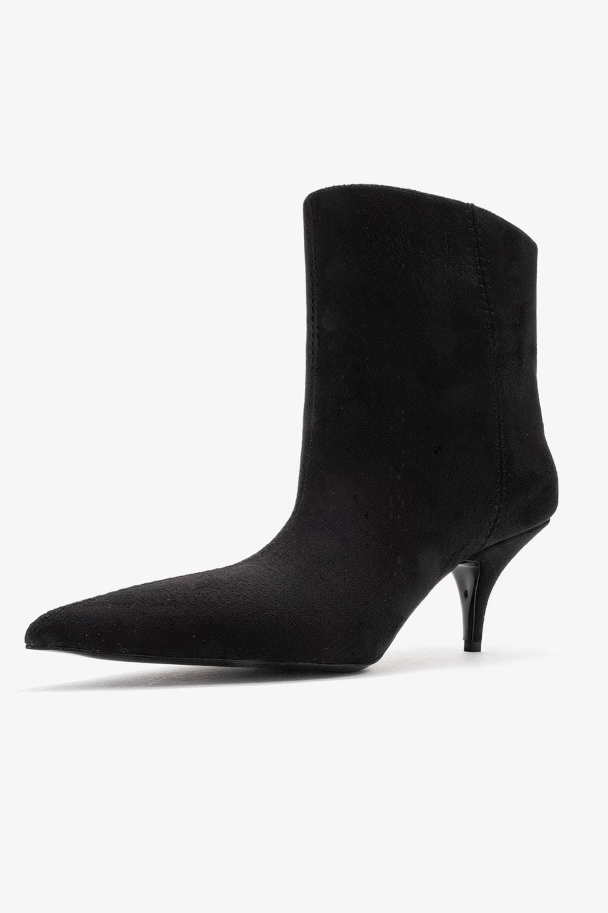Prologue Shoes Brivelle Pointed Toe Boot, Alternate, color, Black Suede Faux Leather