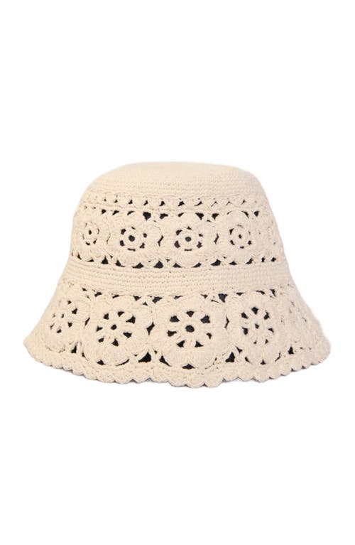 Maje Crochet Bucket Hat In Ecru