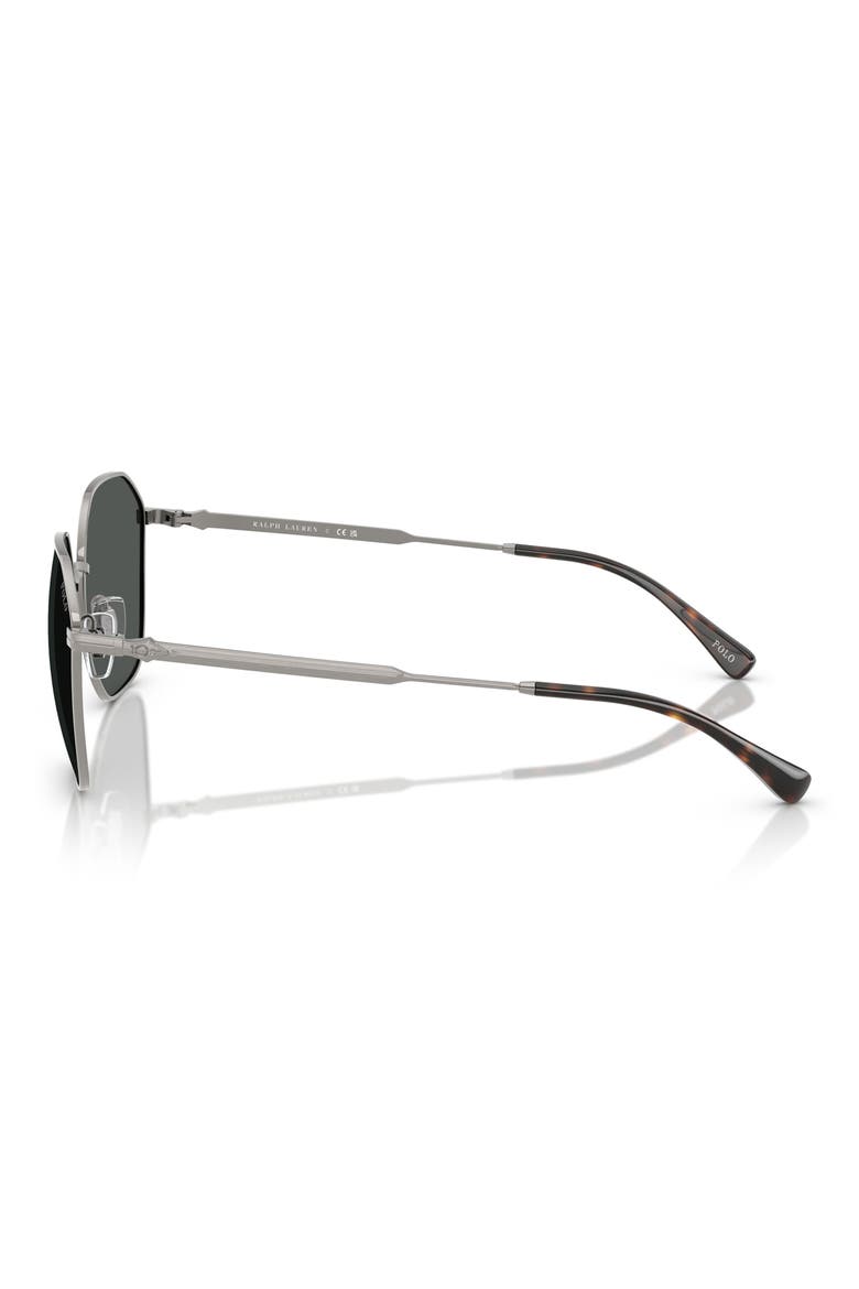 56mm Irregular Sunglasses, Alternate, color, BRUSHED GUN METAL / DARK GREY