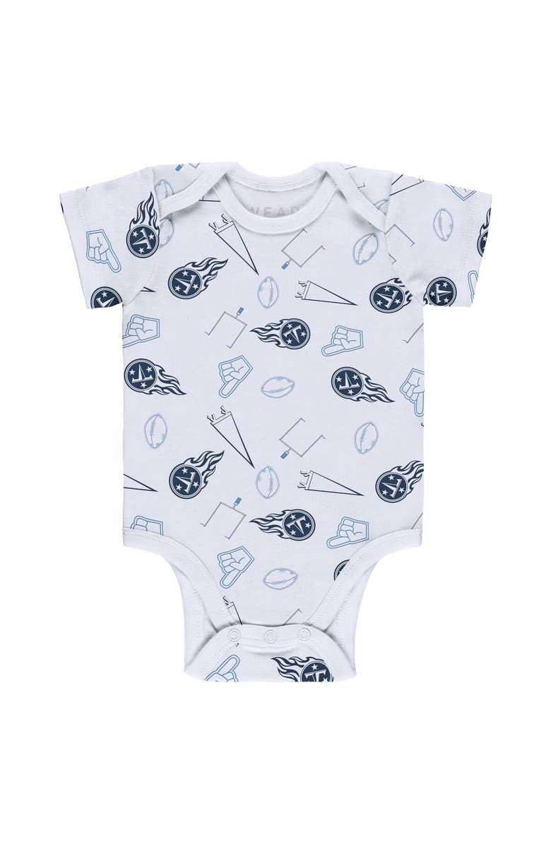 WEAR by Erin Andrews Newborn & Infant WEAR by Erin Andrews Gray/Navy/White Tennessee Titans Three-Piece Turn Me Around Bodysuits & Pant Set, Alternate, color, 