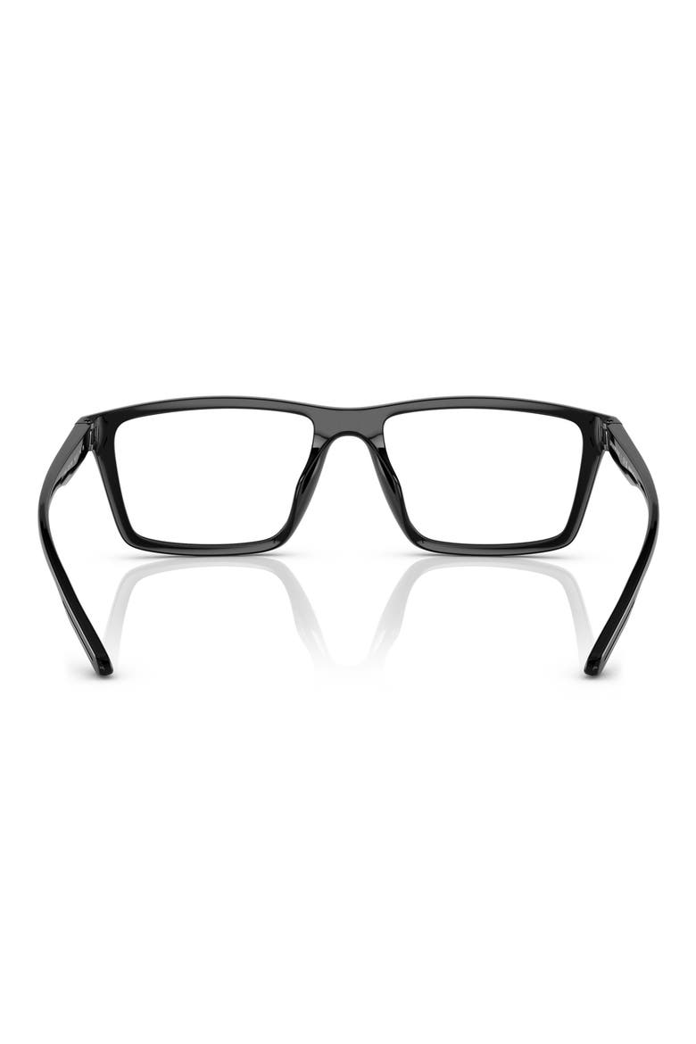 55mm Rectangular Optical Glasses, Alternate, color, SHINY BLACK / CLEAR