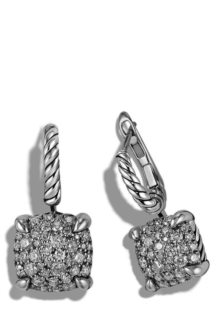 Châtelaine Drop Earrings with Diamonds, Alternate, color, SILVER
